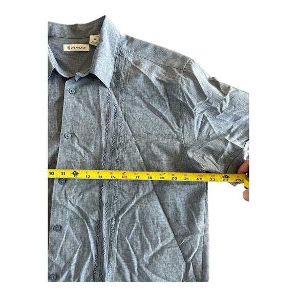 Cubavera GEO EMBROIDERED PANEL SHIRT Large - Picture 5 of 7